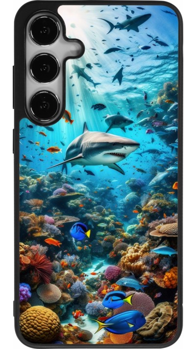 Samsung Galaxy S25+ Case Hülle - Silikon schwarz Bora Bora Meer und Wunder