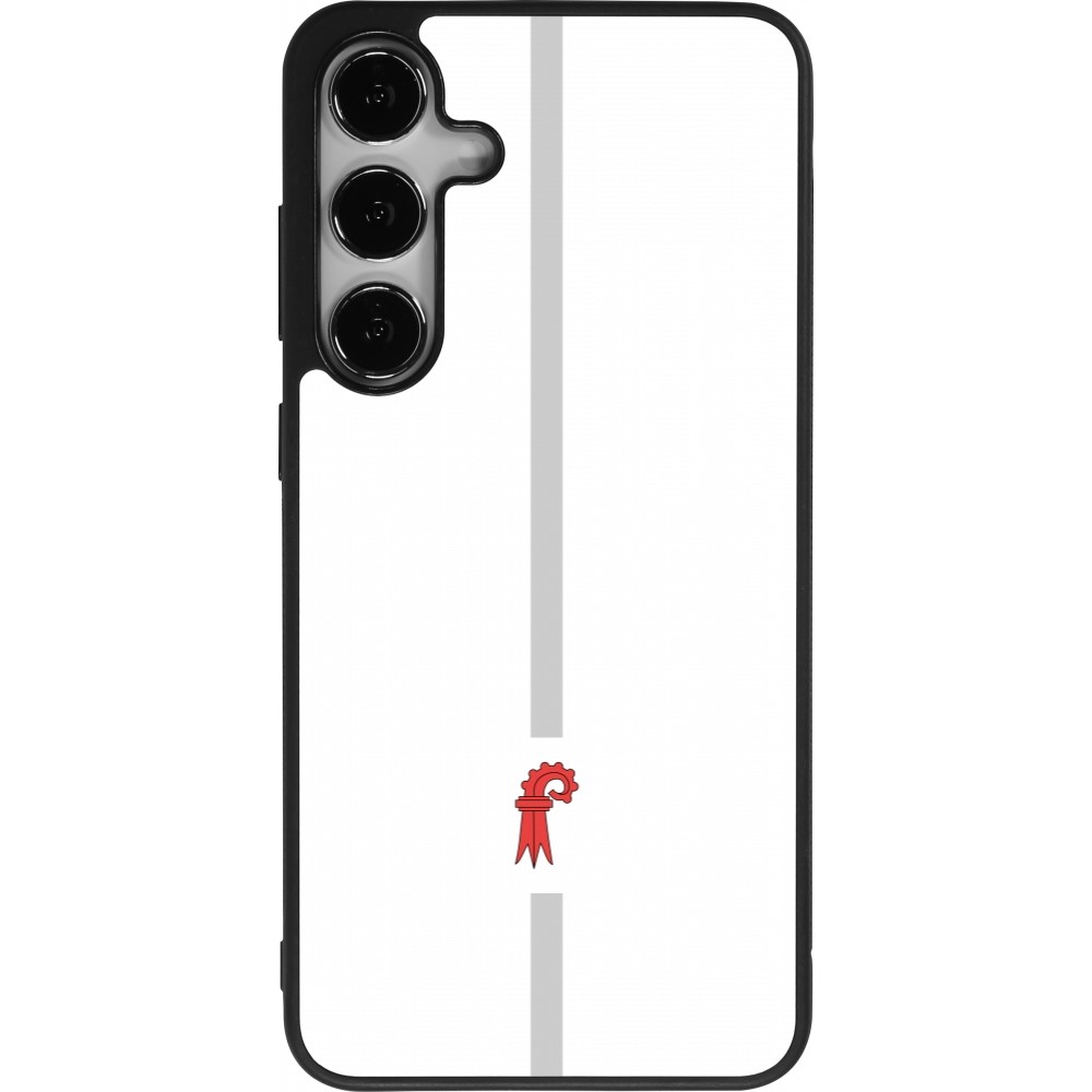 Coque Samsung Galaxy S25+ - Silicone rigide noir Canton BL blanc