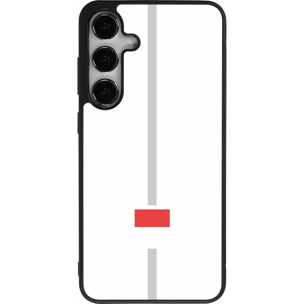 Coque Samsung Galaxy S25+ - Silicone rigide noir Canton SO blanc