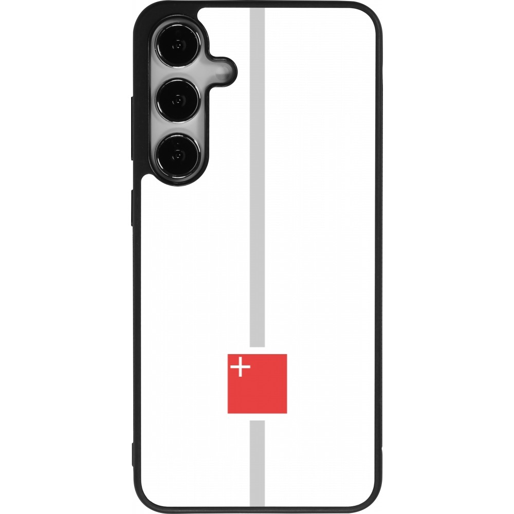 Samsung Galaxy S25+ Case Hülle - Silikon schwarz Kanton SZ weiss