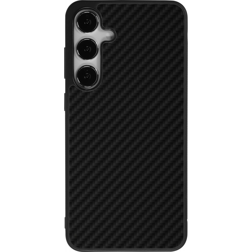 Samsung Galaxy S25+ Case Hülle - Silikon schwarz Carbon Basic
