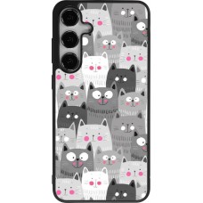 Samsung Galaxy S25+ Case Hülle - Silikon schwarz Katzenschwärme
