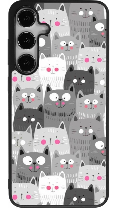 Samsung Galaxy S25+ Case Hülle - Silikon schwarz Katzenschwärme