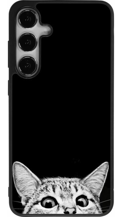 Samsung Galaxy S25+ Case Hülle - Silikon schwarz Cat Looking Up Black