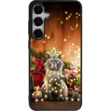 Coque Samsung Galaxy S25+ - Silicone rigide noir Christmas 25 Xmas Cat