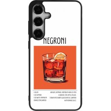 Coque Samsung Galaxy S25+ - Silicone rigide noir Cocktail recette Negroni