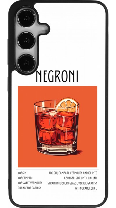 Samsung Galaxy S25+ Case Hülle - Silikon schwarz Cocktail Rezept Negroni