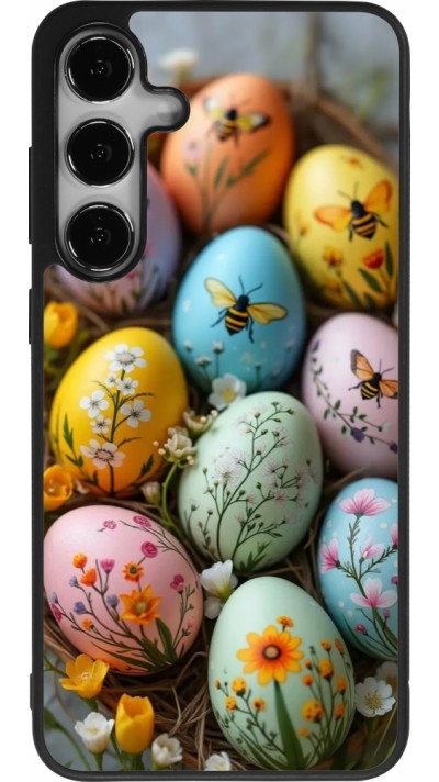 Coque Samsung Galaxy S25+ - Silicone rigide noir Easter 2026 Eggs with bees