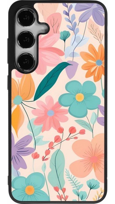Samsung Galaxy S25+ Case Hülle - Silikon schwarz Easter 2024 spring flowers