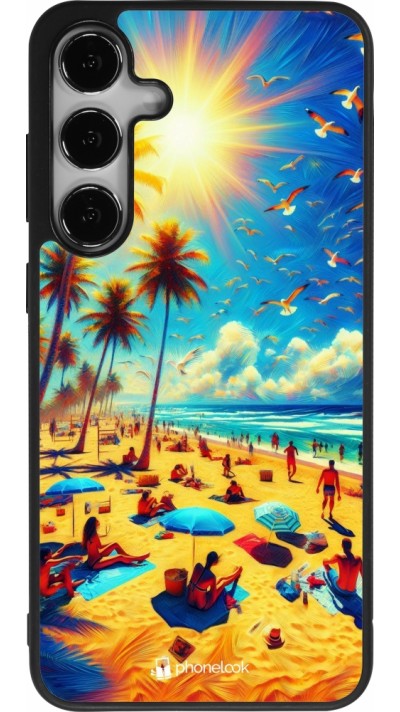 Samsung Galaxy S25+ Case Hülle - Silikon schwarz Sommer Paradies Farbe