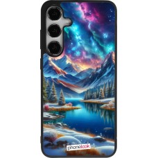 Samsung Galaxy S25+ Case Hülle - Silikon schwarz Fantasiebergsee Himmel Sterne