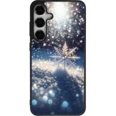 Samsung Galaxy S25+ Case Hülle - Silikon schwarz Schneeflocke Solar Glanz