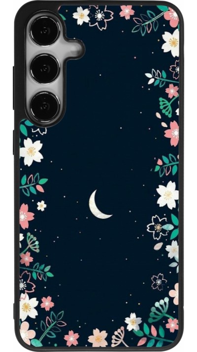 Samsung Galaxy S25+ Case Hülle - Silikon schwarz Flowers space