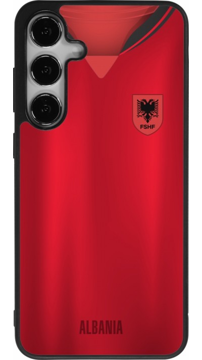 Coque Samsung Galaxy S25+ - Silicone rigide noir Maillot de football Albanie personnalisable