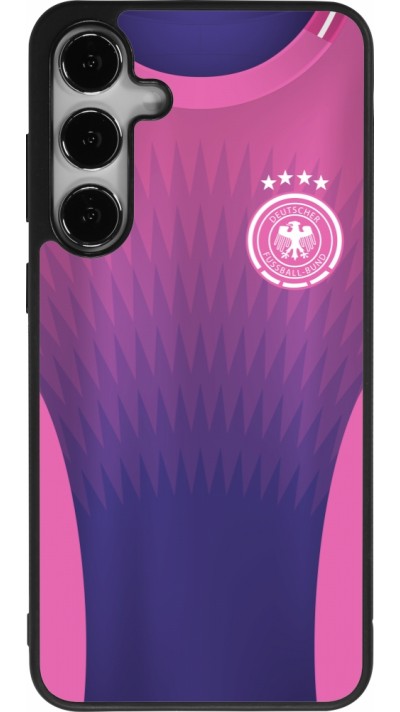 Coque Samsung Galaxy S25+ - Silicone rigide noir Maillot de football Allemagne Extérieur personnalisable