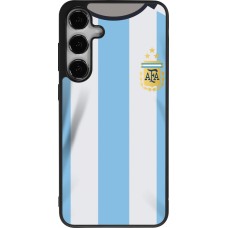 Coque Samsung Galaxy S25+ - Silicone rigide noir Maillot de football Argentine 2022 personnalisable