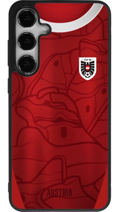 Coque Samsung Galaxy S25+ - Silicone rigide noir Maillot de football Autriche personnalisable