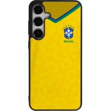 Coque Samsung Galaxy S25+ - Silicone rigide noir Maillot de football Brésil 2022 personnalisable