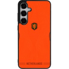 Coque Samsung Galaxy S25+ - Silicone rigide noir Maillot de football Pays-Bas 2026 personnalisable