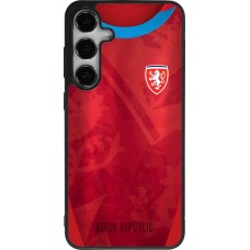 Coque Samsung Galaxy S25+ - Silicone rigide noir Maillot de football République Tchèque personnalisable