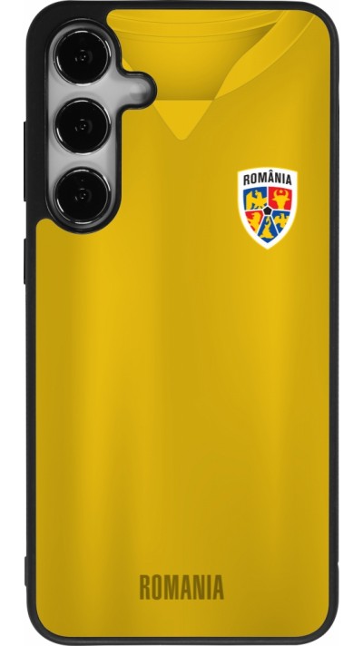 Coque Samsung Galaxy S25+ - Silicone rigide noir Maillot de football Roumanie