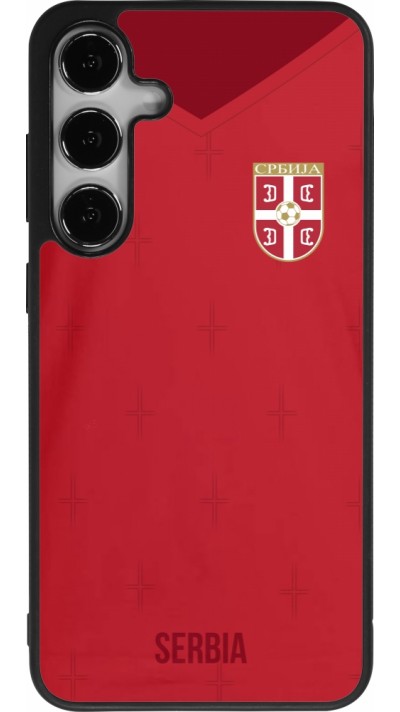 Coque Samsung Galaxy S25+ - Silicone rigide noir Maillot de football Serbie 2022 personnalisable