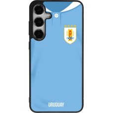 Coque Samsung Galaxy S25+ - Silicone rigide noir Maillot de football Uruguay 2022 personnalisable