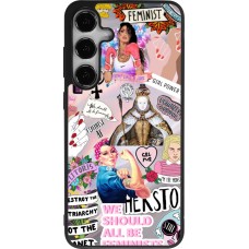 Coque Samsung Galaxy S25+ - Silicone rigide noir Girl Power Collage