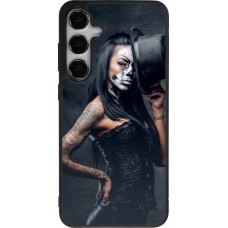 Coque Samsung Galaxy S25+ - Silicone rigide noir Halloween 22 Tattooed Girl
