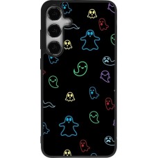 Coque Samsung Galaxy S25+ - Silicone rigide noir Halloween 2024 colorful ghosts