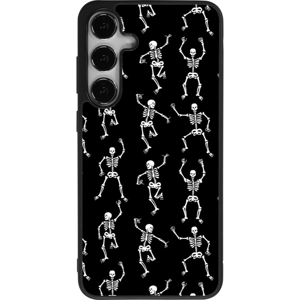 Coque Samsung Galaxy S25+ - Silicone rigide noir Halloween 2024 dancing skeleton