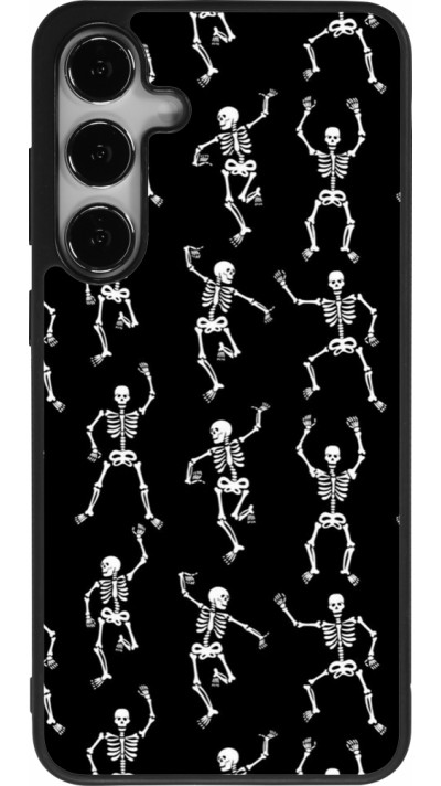 Coque Samsung Galaxy S25+ - Silicone rigide noir Halloween 2024 dancing skeleton