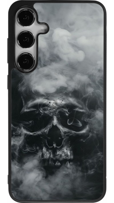 Coque Samsung Galaxy S25+ - Silicone rigide noir Halloween 2024 smoky skull