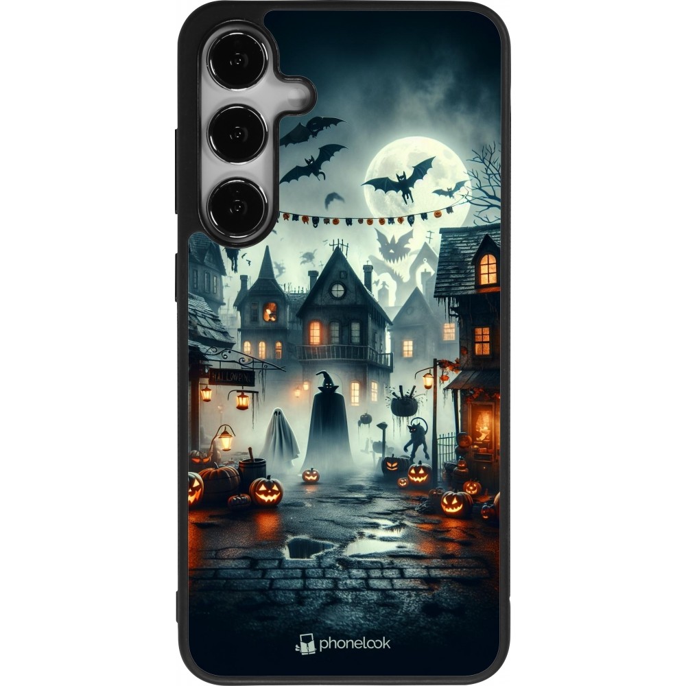 Coque Samsung Galaxy S25+ - Silicone rigide noir Halloween Spookville