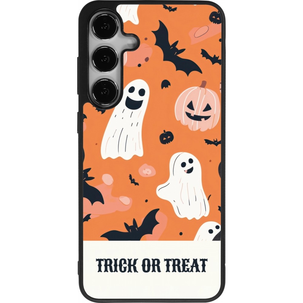 Coque Samsung Galaxy S25+ - Silicone rigide noir Halloween 2025 Trick treat