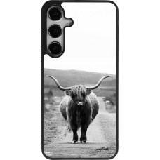 Coque Samsung Galaxy S25+ - Silicone rigide noir Highland cattle