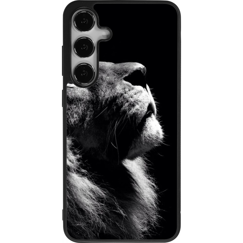 Coque Samsung Galaxy S25+ - Silicone rigide noir Lion looking up