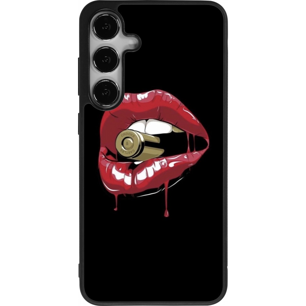 Coque Samsung Galaxy S25+ - Silicone rigide noir Lips bullet