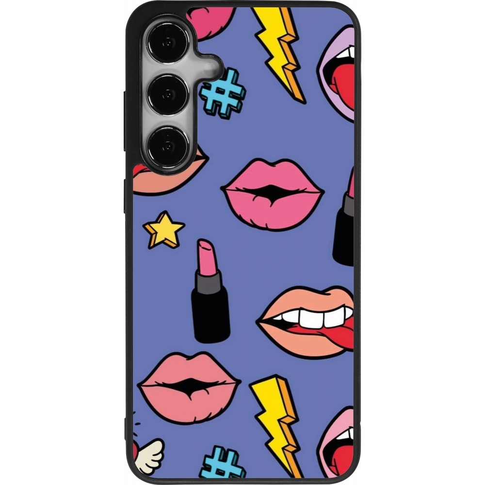 Samsung Galaxy S25+ Case Hülle - Silikon schwarz Lips and lipgloss