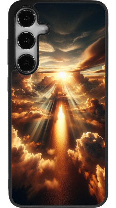 Coque Samsung Galaxy S25+ - Silicone rigide noir Lueur Céleste Zenith