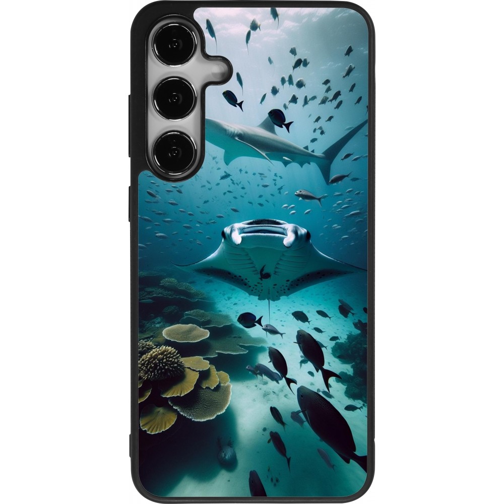 Samsung Galaxy S25+ Case Hülle - Silikon schwarz Manta Lagune Reinigung