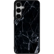 Samsung Galaxy S25+ Case Hülle - Silikon schwarz Marble Black 01