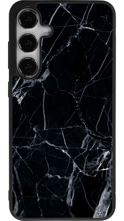 Samsung Galaxy S25+ Case Hülle - Silikon schwarz Marble Black 01