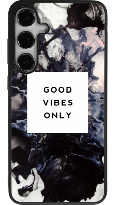 Samsung Galaxy S25+ Case Hülle - Silikon schwarz Marble Good Vibes Only