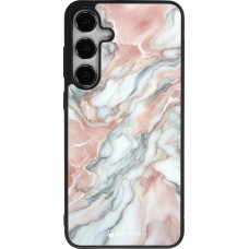 Samsung Galaxy S25+ Case Hülle - Silikon schwarz Rosa Leuchtender Marmor