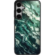 Samsung Galaxy S25+ Case Hülle - Silikon schwarz Majestätischer grüner Marmor