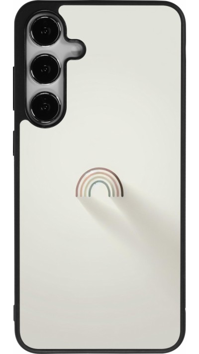 Samsung Galaxy S25+ Case Hülle - Silikon schwarz Mini Regenbogen Minimal