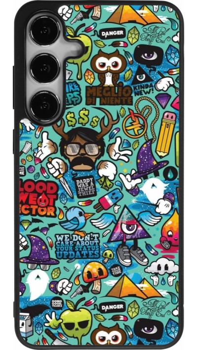 Samsung Galaxy S25+ Case Hülle - Silikon schwarz Mixed Cartoons Turquoise