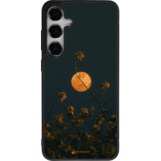 Coque Samsung Galaxy S25+ - Silicone rigide noir Moon Flowers