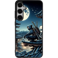 Coque Samsung Galaxy S25+ - Silicone rigide noir Ninja sous la lune